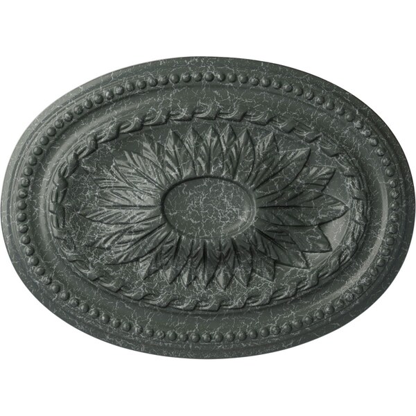 Ekena Millwork Saverne Ceiling Medallion, Hand-Painted Athenian Green Crackle, 18 1/2"W x 13 1/2"H x 1 7/8"P CM18SAAGC - main